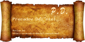 Preradov Dániel névjegykártya